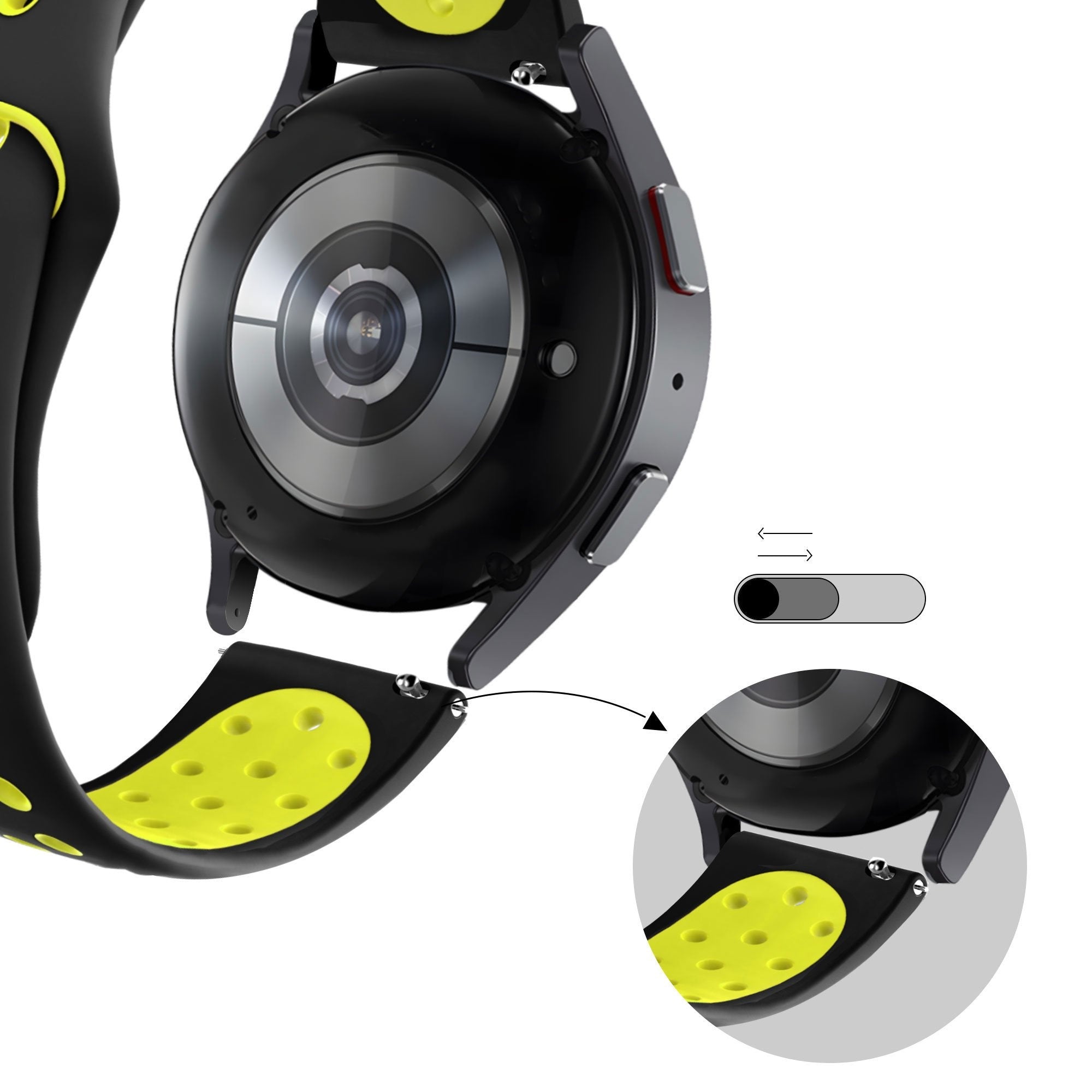 Bandz OnePlus Watch Lite Sportarmband 'Deluxe' (Schwarz/Gelb)