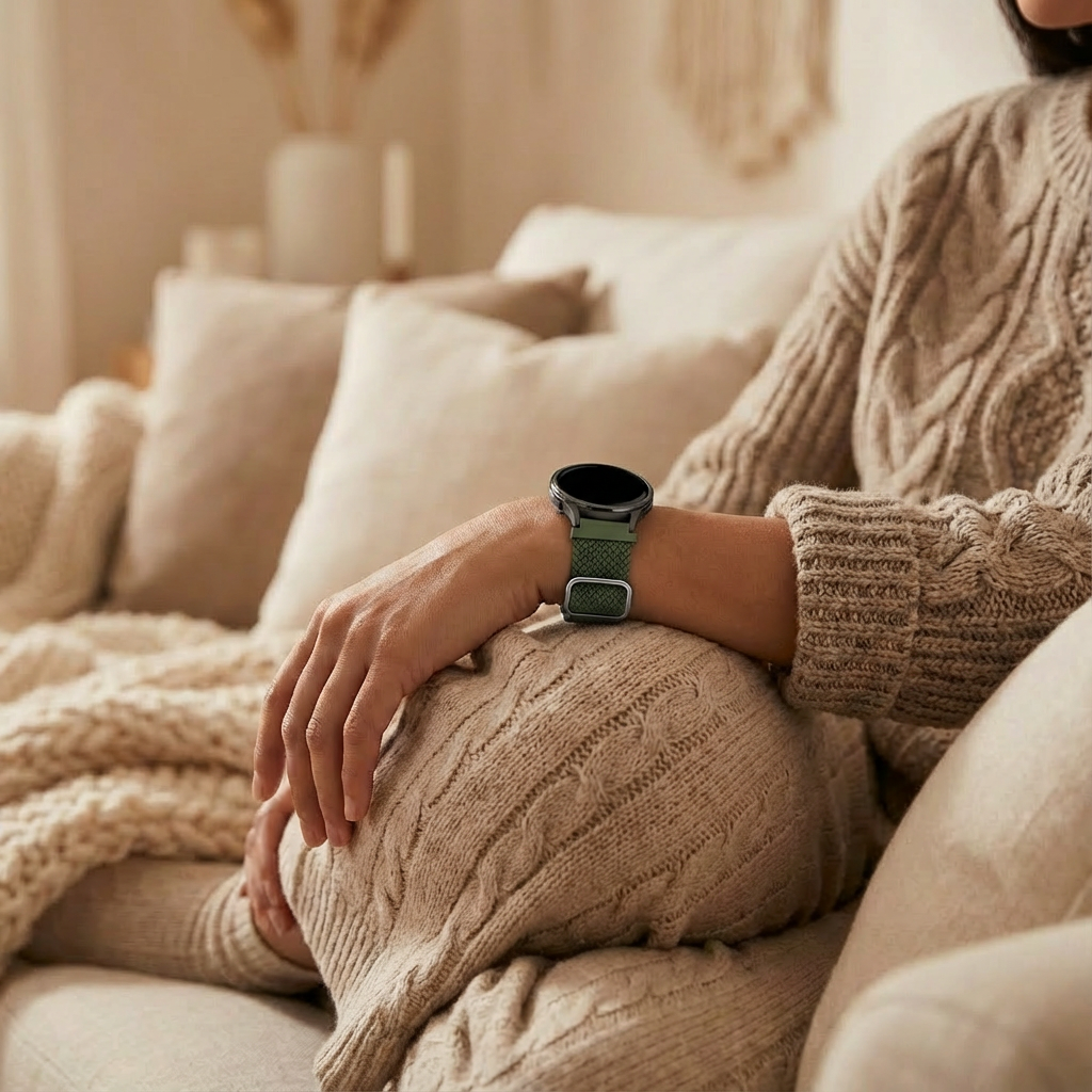 Bandz Garmin Forerunner 255s Verstellbares Geflochtenes Armband (Grün)