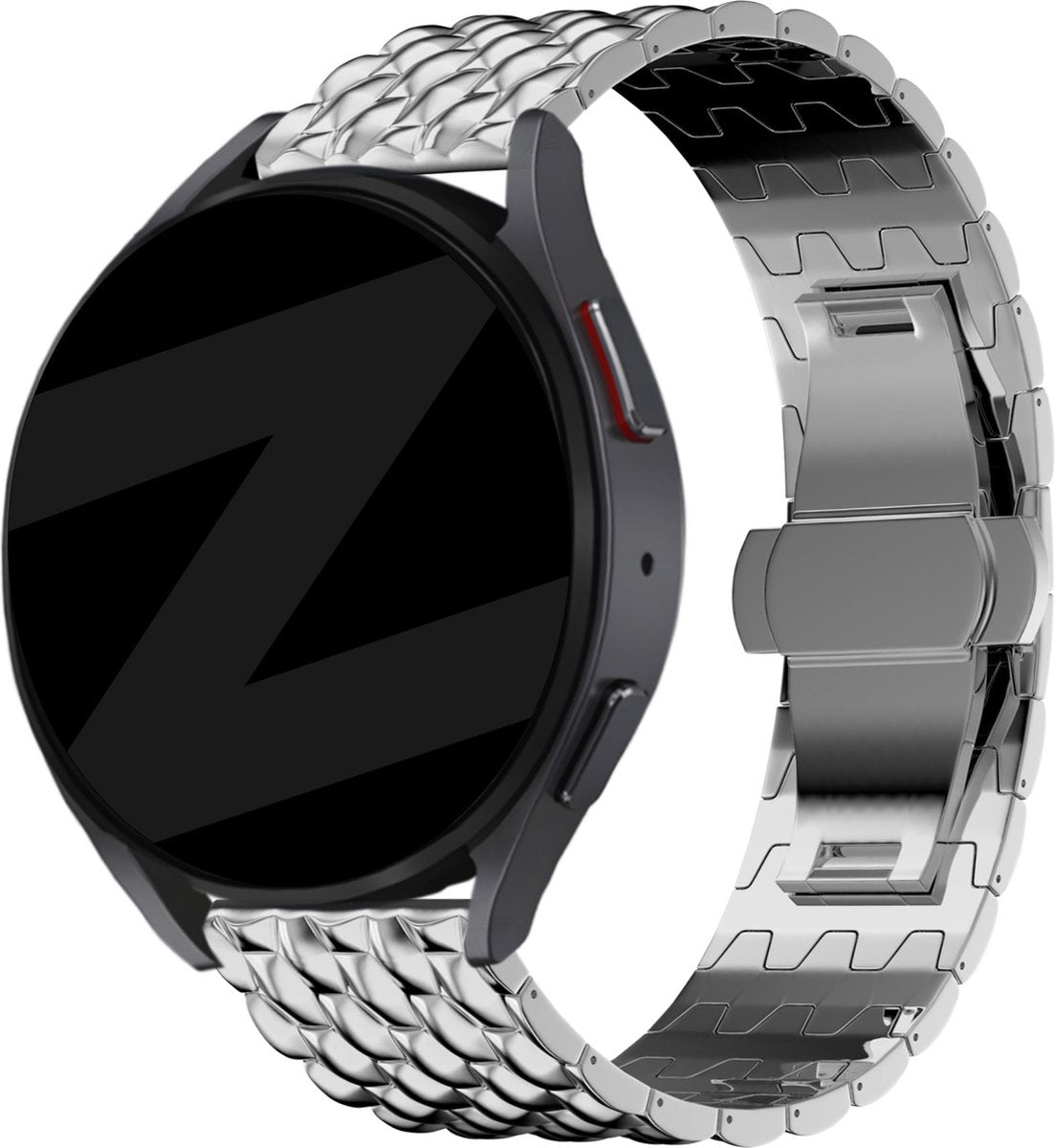 Bandz universeel 20mm Stahlarmband 'Dragon' (Silber)