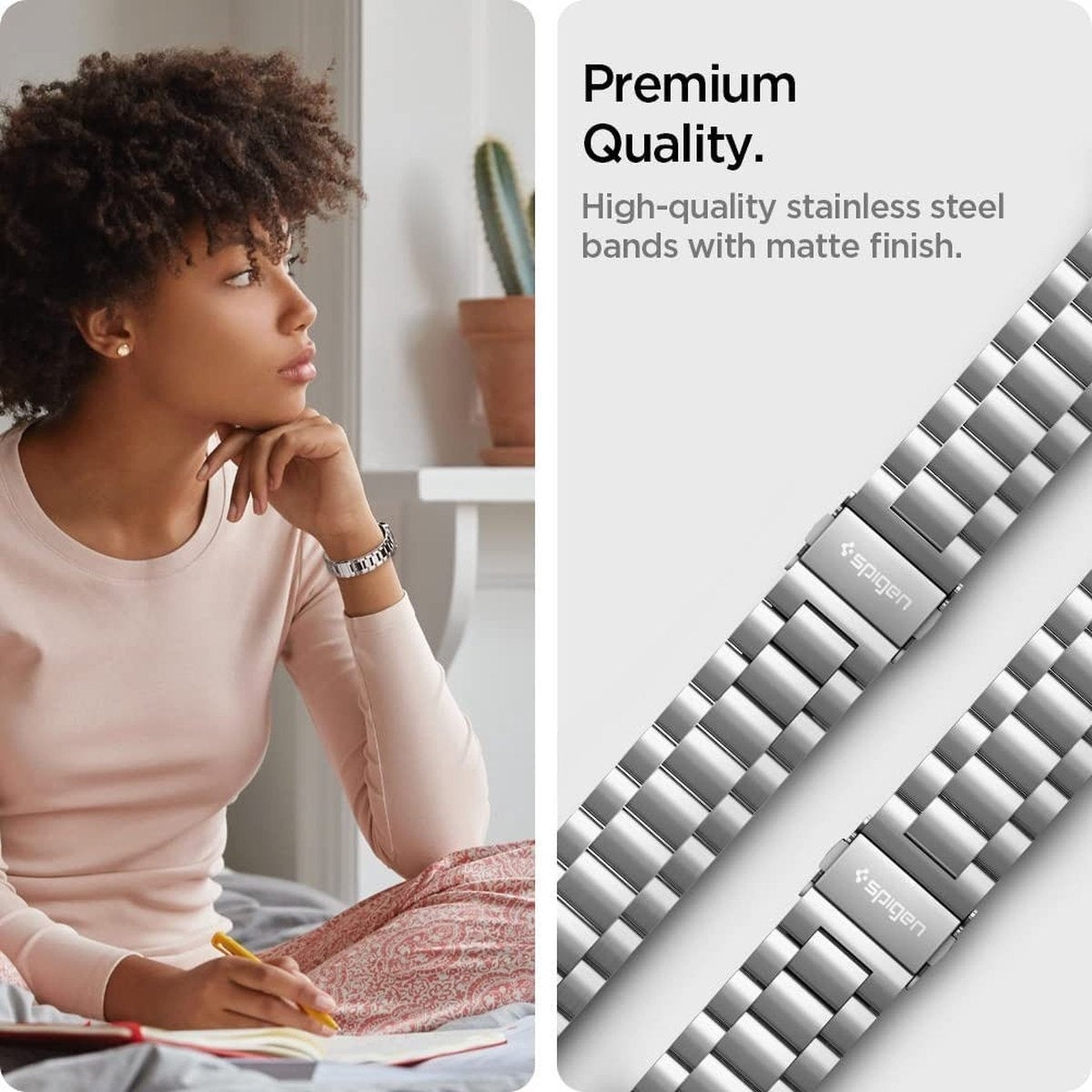 Spigen Samsung Galaxy Watch 4 40mm Stahlarmband (Silber)