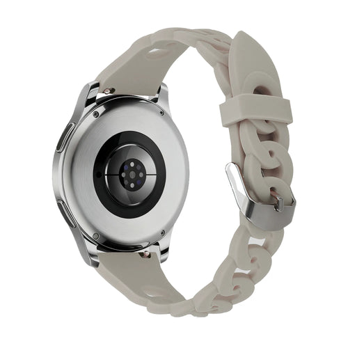 Bandz Samsung Galaxy Watch 42mm Silikonarmband 'Chains' (Hell Grau)