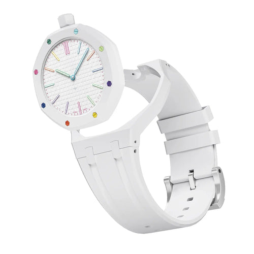Swatch Royal Pop Silikon Armband - 12 Uhr (Weiß)