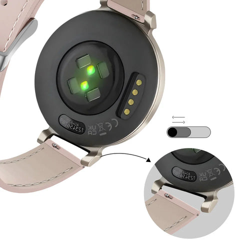 Uhrenarmband Leder 14mm - Schnellverschluss (Rosa)