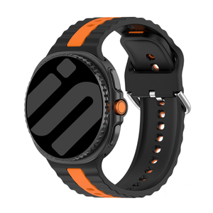 Samsung Galaxy Watch 8 - 44mm Duo Sportarmband (Schwarz/Orange)