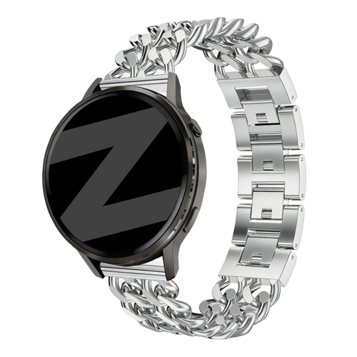 Bandz ICE Fit RT 3.0 - 36mm Stahlarmband 'Double Chains' (Silber)