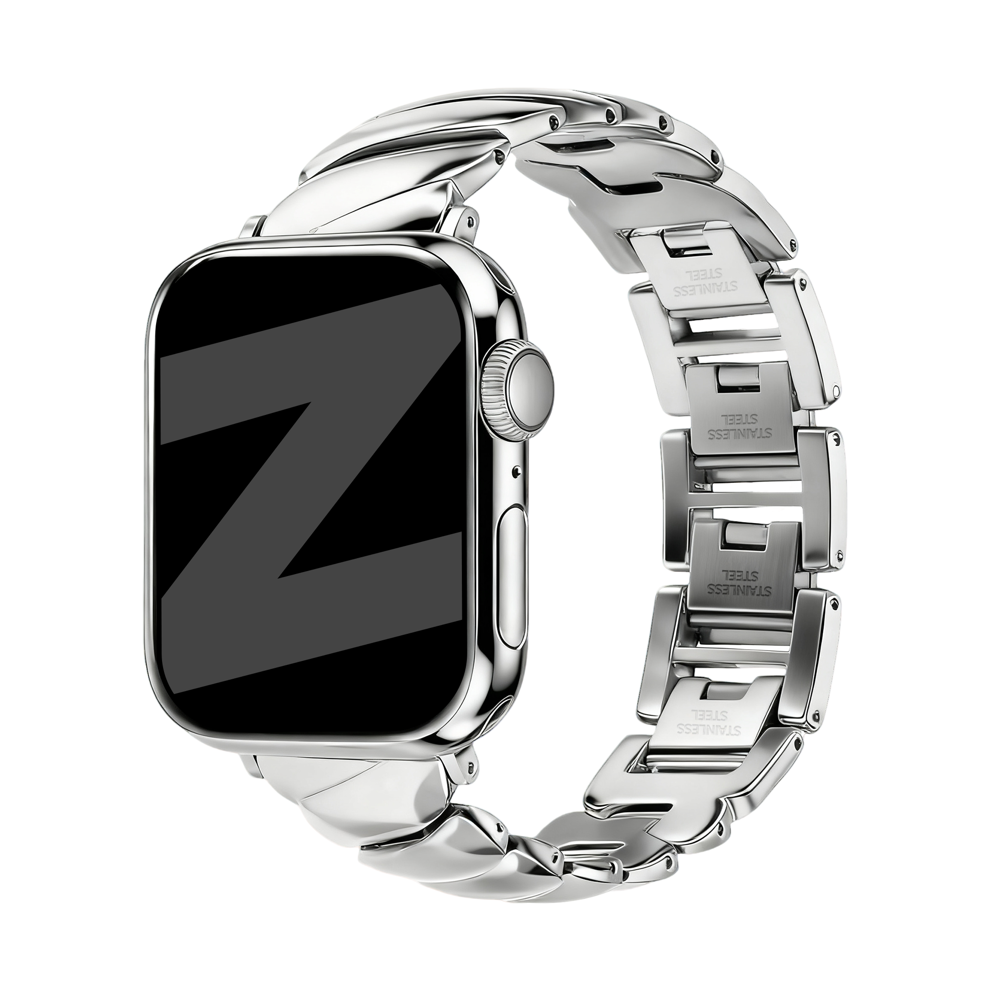 Bandz Apple Watch Premium Metal Strap 'Twisted' (Silver)