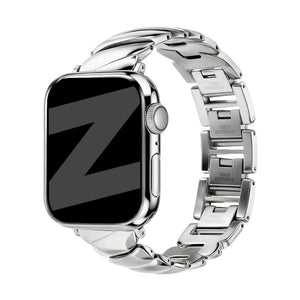 Bandz Apple Watch Premium Metallarmband 'Twisted' (Silber)