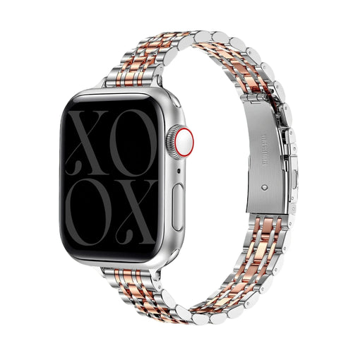 xoxo Wildhearts Apple Watch Stahlarmband 'Slim' (Silber/Roségold)