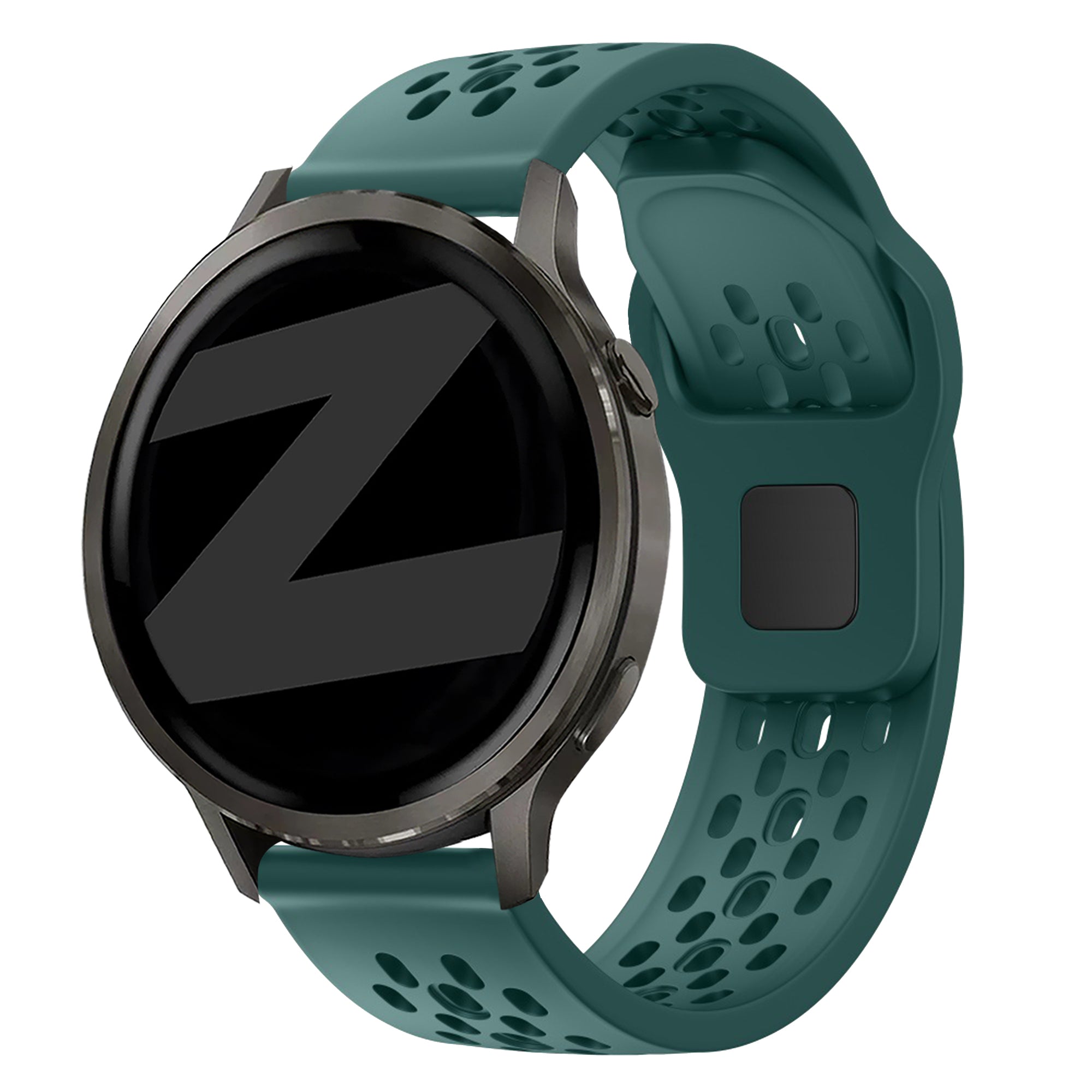 Bandz Garmin Forerunner 570 - 47mm Silikonarmband 'Air' (Dunkelgrün)