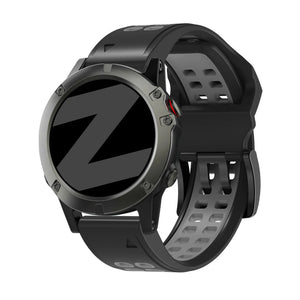 Bandz Garmin Fenix 8 - 47mm Schnalle Sportarmband (Schwarz/Grau)