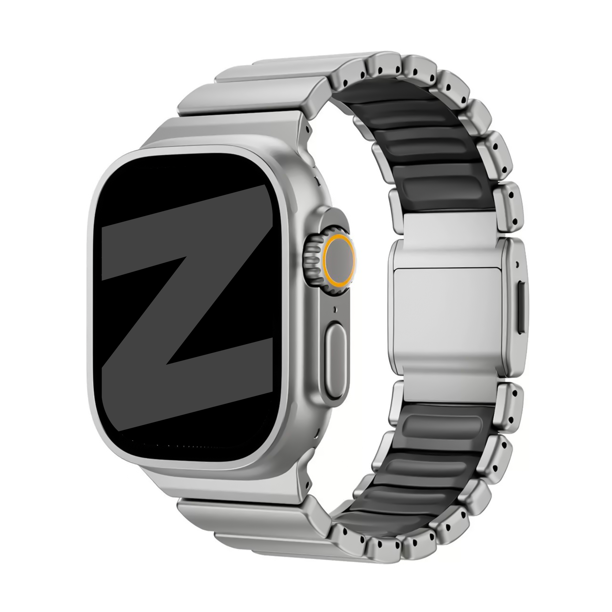Bandz Apple Watch Titanium Strap 'Hybrid' (Silver)