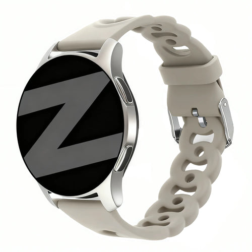 Bandz Samsung Galaxy Watch 42mm Silikonarmband 'Chains' (Hell Grau)