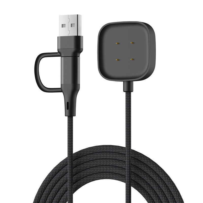 Strap-it USB-A & C 2in1 Braided Fitbit Versa 4 Charger