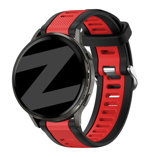 Bandz Garmin Vivoactive 3 Dual Buckled Sport Strap (Black/Red)