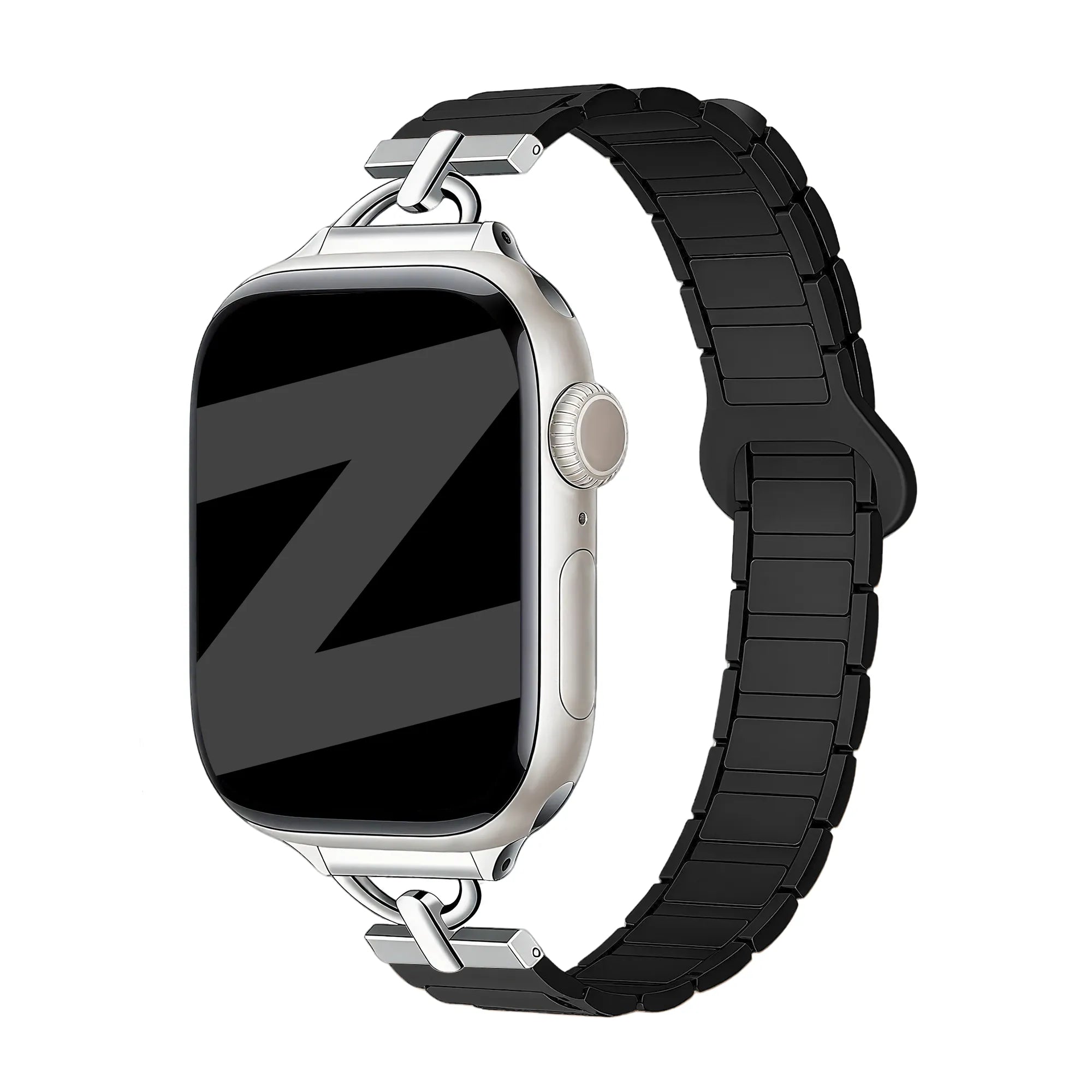 Bandz Apple Watch Magnetisches Silikonarmband 'Slim' (Schwarz)