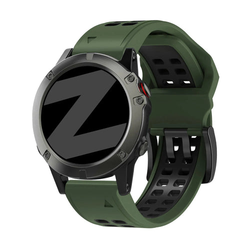 Bandz Garmin Instinct Buckled Sport Strap (Green/Black)