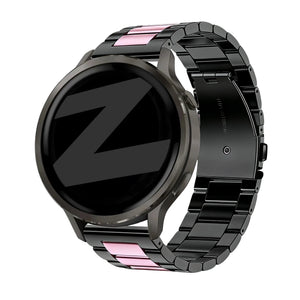 Bandz Garmin Forerunner 265s Stahlarmband 'Classic' (Schwarz/Rosa)