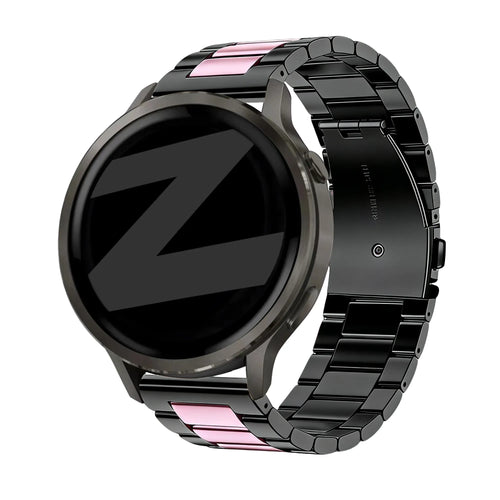 Bandz Garmin Forerunner 265s Stahlarmband 'Classic' (Schwarz/Rosa)