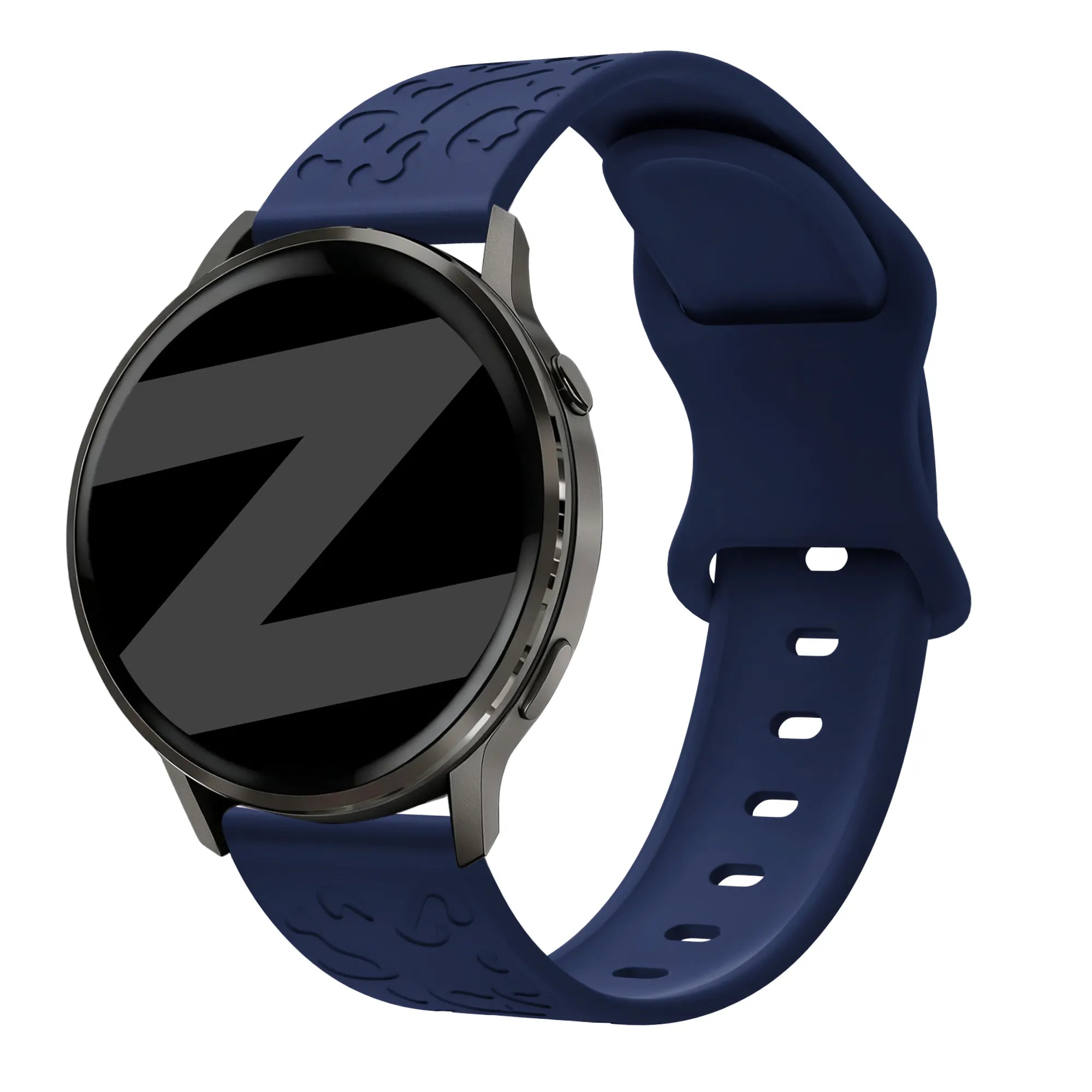 Bandz Garmin Forerunner 70 Silikonarmband 'Leopard' (Dunkelblau)