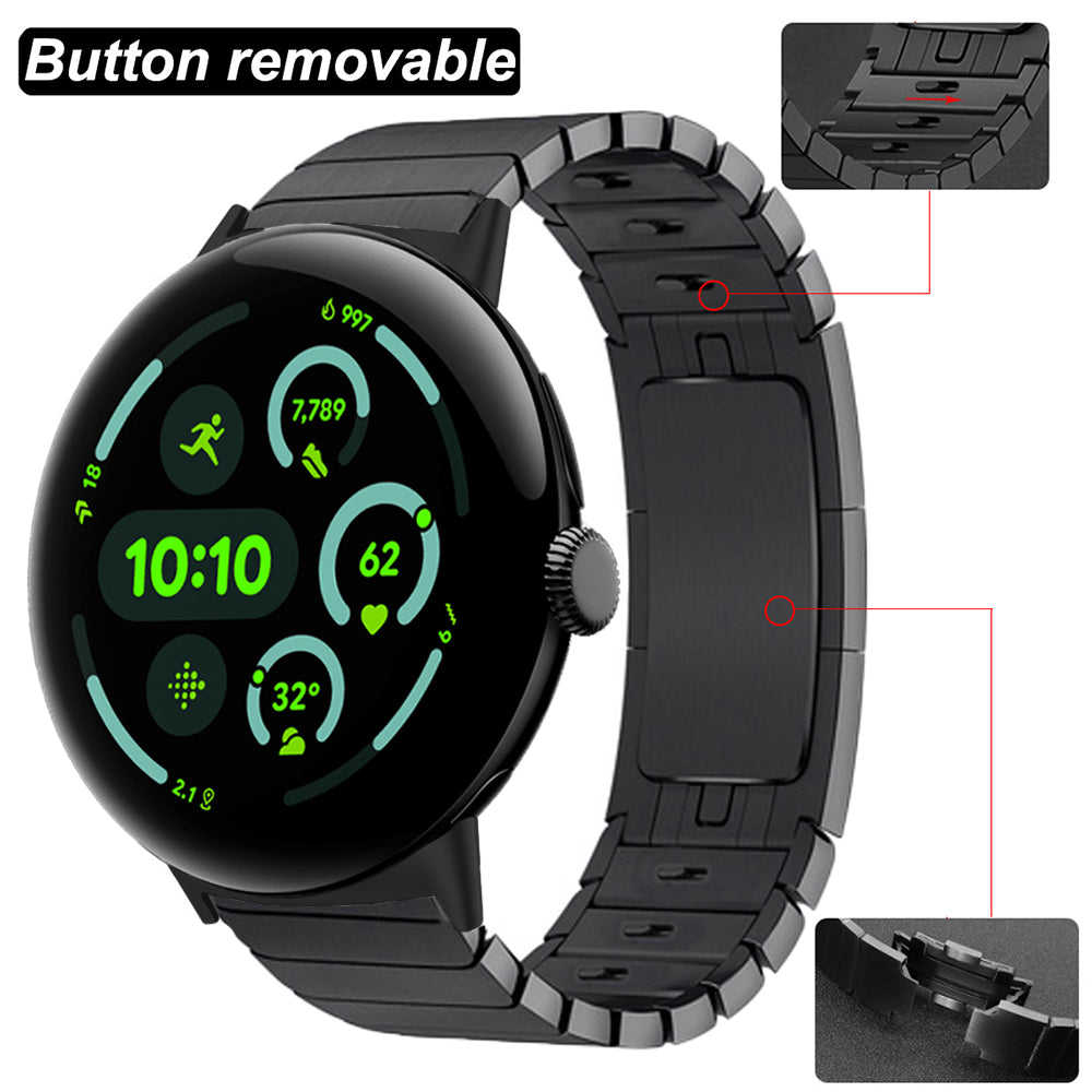 Google Pixel Watch 4 - 45mm Premium Metall Gliederarmband (Schwarz)