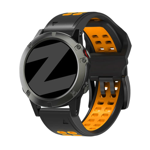 Bandz Garmin Epix Pro (Gen 2) 47mm Buckled Sport Strap (Black/Orange)