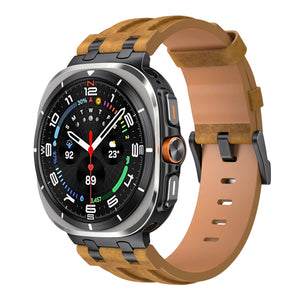 Samsung Galaxy Watch Ultra Solides Lederarmband (Braun)