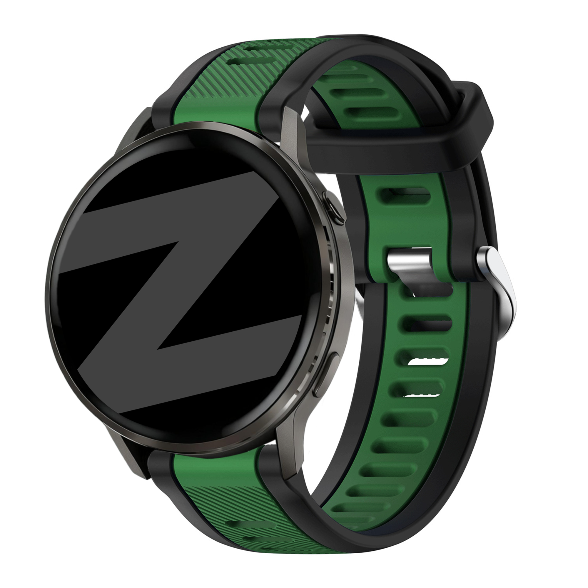 Bandz Garmin Vivoactive 3 Dual Buckled Sport Strap (Black/Green)