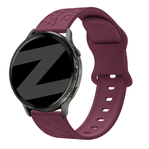 Bandz Garmin Forerunner 265s Silicone Strap 'Leopard' (Wine Red)
