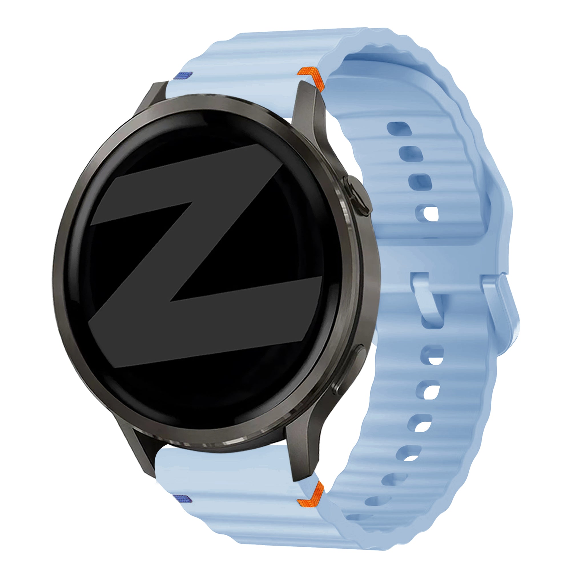 Bandz Garmin Forerunner 570 - 47mm Silikonarmband 'Wave' (Hellblau)