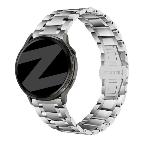 Bandz Garmin Vivomove Trend Steel Link Strap 'Deluxe' (Silver)