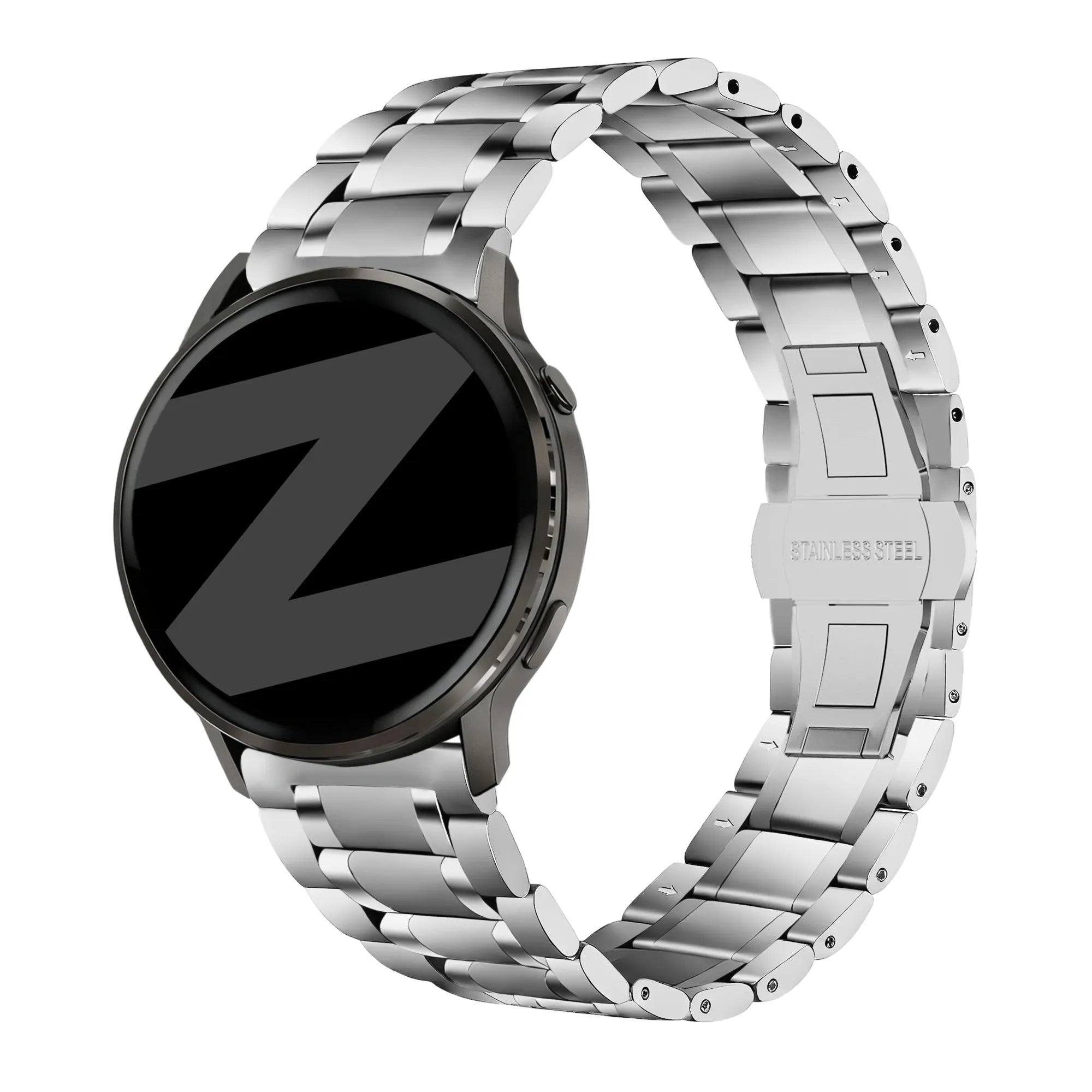 Bandz Garmin Forerunner 170 Steel Link Strap 'Deluxe' (Silver)