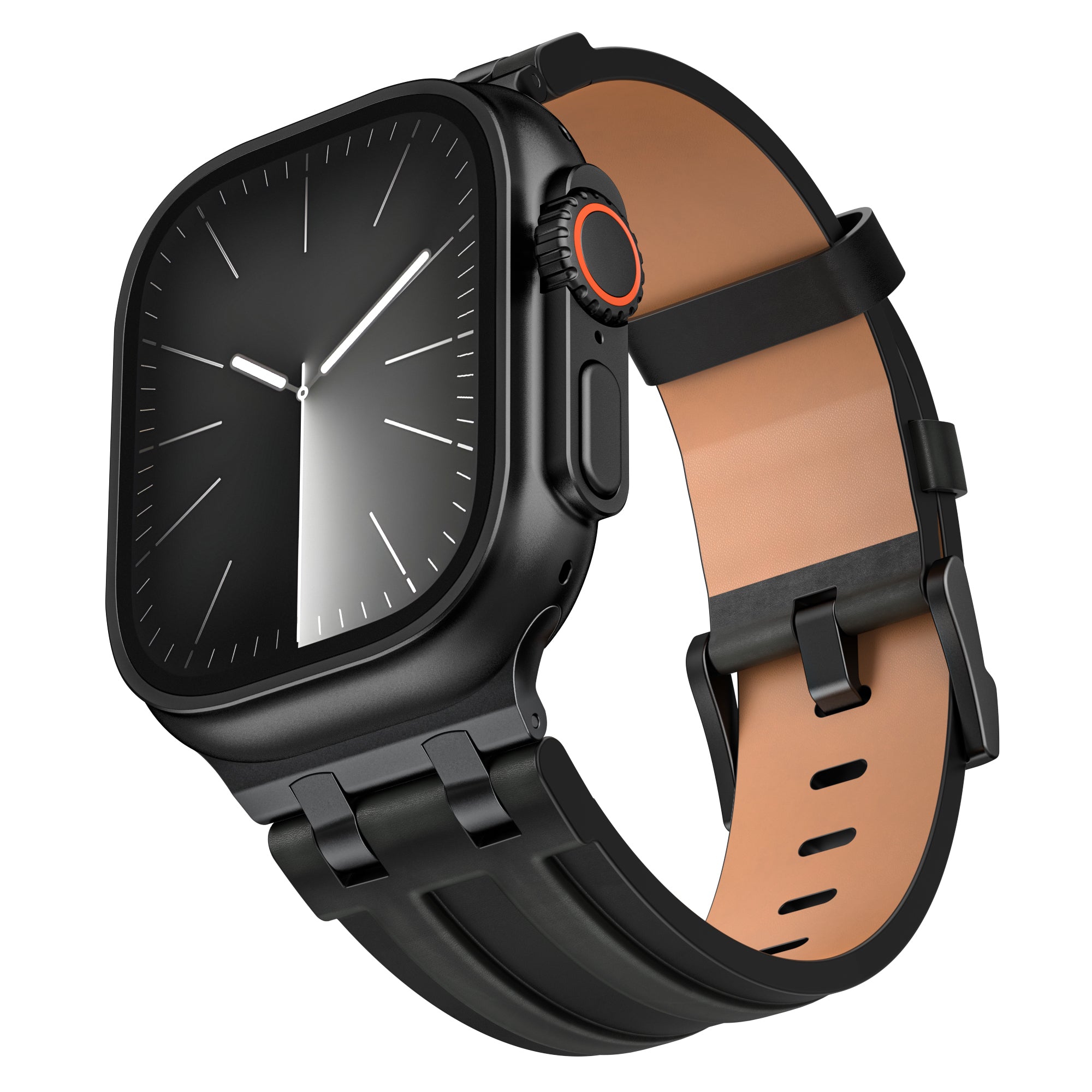 Apple Watch Robustes Lederarmband (Schwarz)