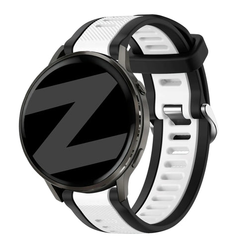 Bandz Garmin Forerunner 255 Dual Buckled Sport Strap (Black/White)