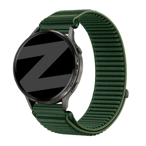 Bandz Garmin Vivoactive 4 Nylon Strap 'Wave' (Dark Green)