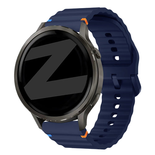 Bandz Garmin Vivoactive 4s Silikonarmband 'Wave' (Dunkelblau)