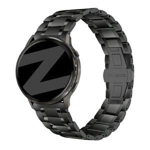Bandz Garmin Forerunner 265s Stahl Gliederarmband 'Deluxe' (Schwarz)