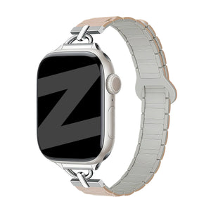 Bandz Apple Watch Magnetisches Silikonarmband 'Slim' (Milk Tea)