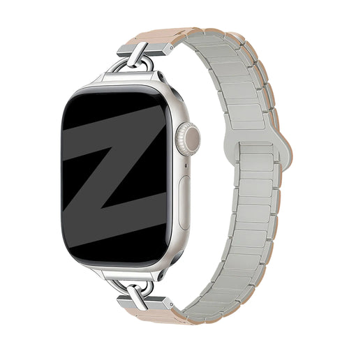 Bandz Apple Watch Magnetisches Silikonarmband 'Slim' (Milk Tea)