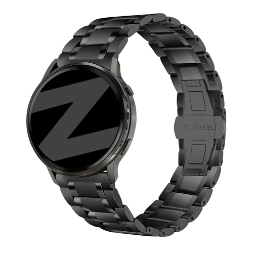 Bandz Garmin Vivomove Style Steel Link Strap 'Deluxe' (Black)