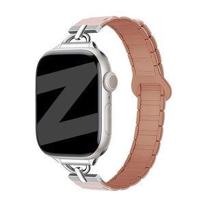 Bandz Apple Watch Magnetisches Silikonarmband 'Slim' (Rosa)