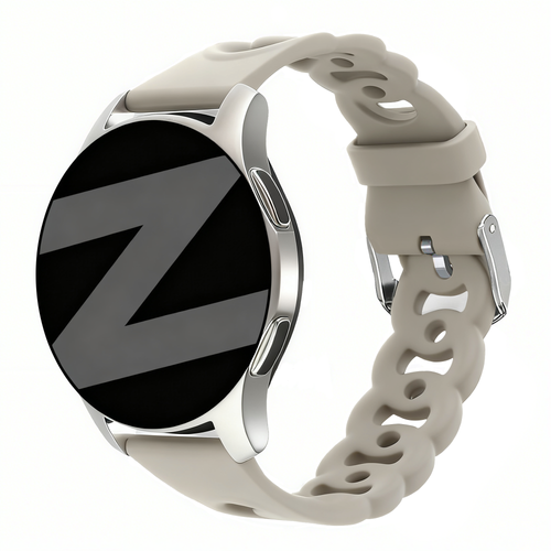 Bandz Huawei Watch GT 2 - 42mm Silikonarmband 'Chains' (Hell Grau)