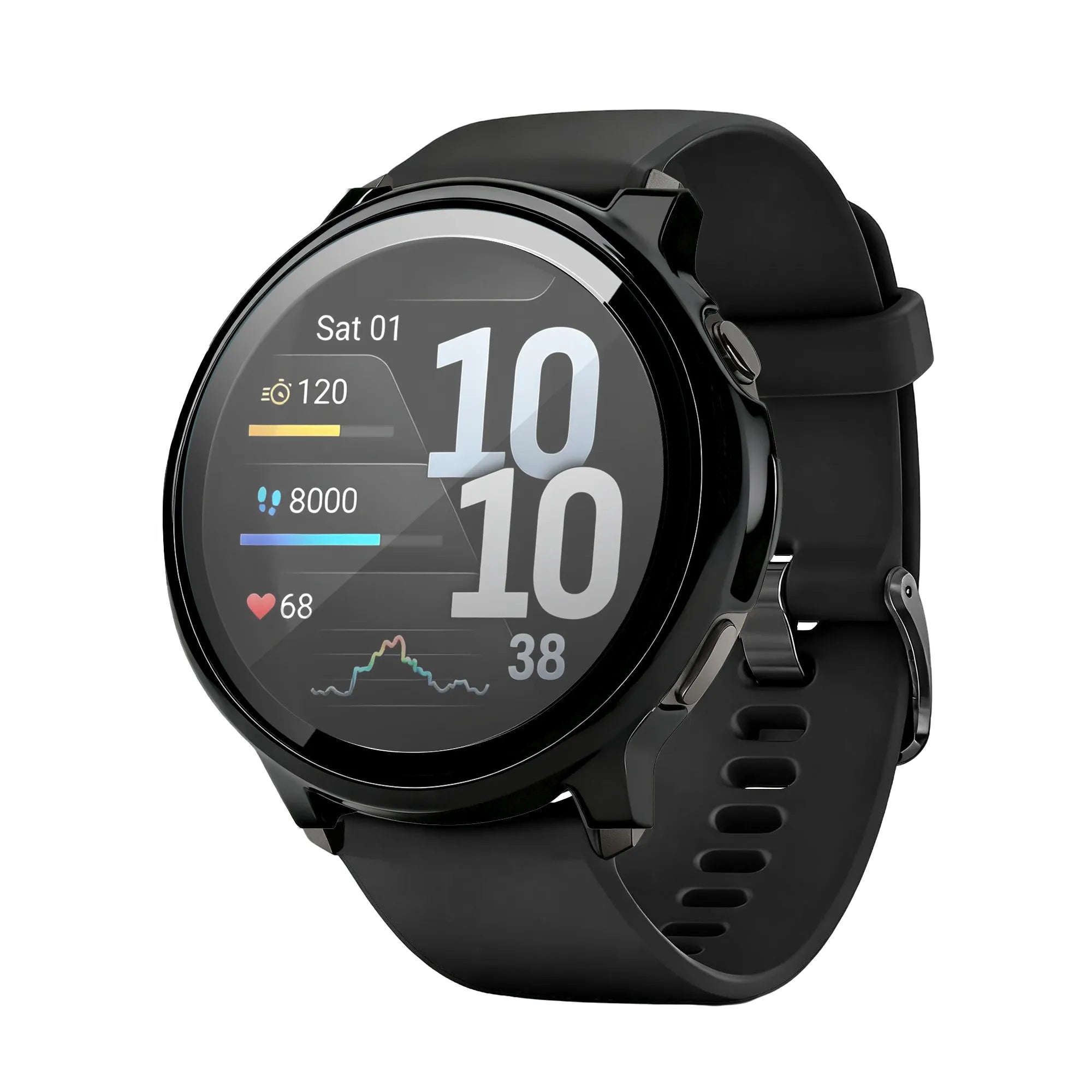 Bandz Garmin Venu 4 - 45mm PC Cover mit Glas (Schwarz)