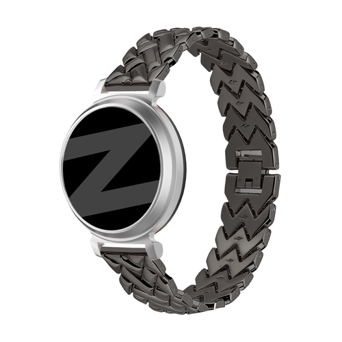 Bandz Pebble Round 2 - 14mm Metal Strap 'V-Type' (Black)