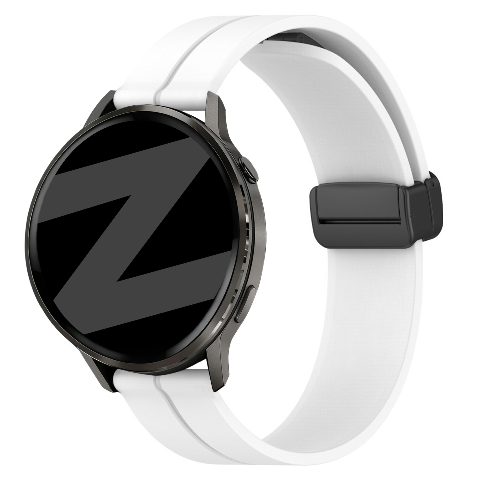 Bandz Garmin Forerunner 570 - 47mm Silikonarmband mit D-Schnalle (Weiß)