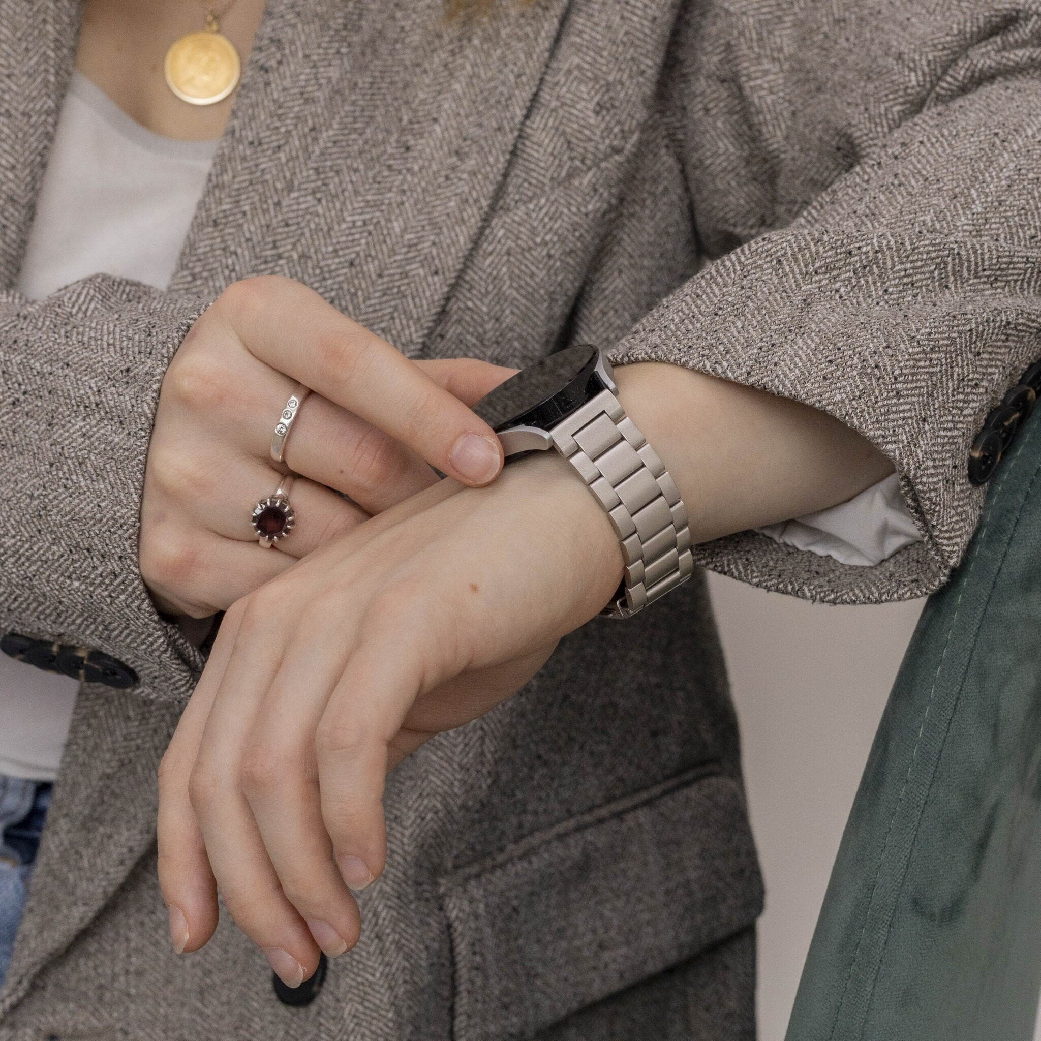 Samsung Galaxy Watch FE Stahlarmband (Polarstern)