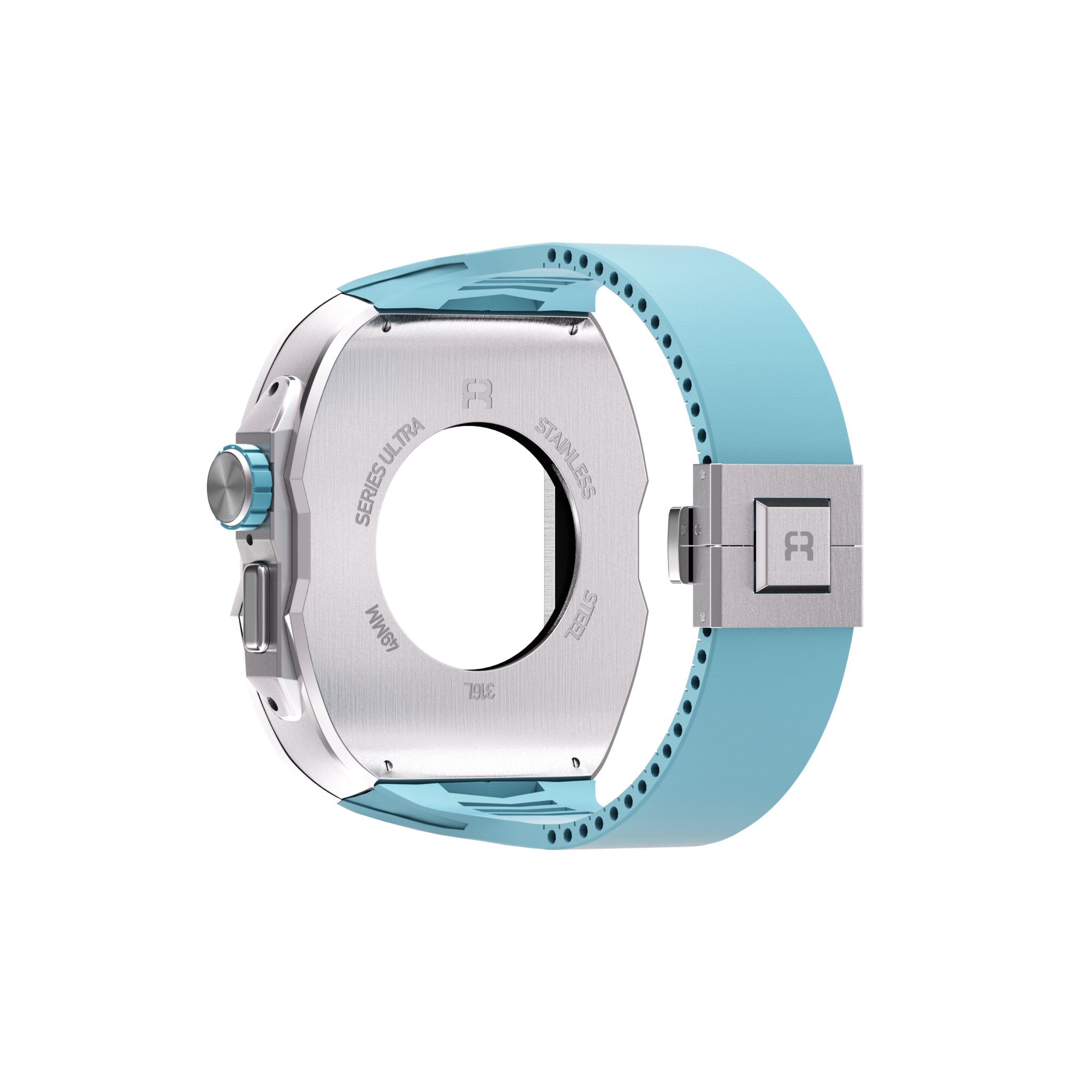 Reqior Apple Watch Ultra Hülle mit integriertem Gummi-Armband (Blau)