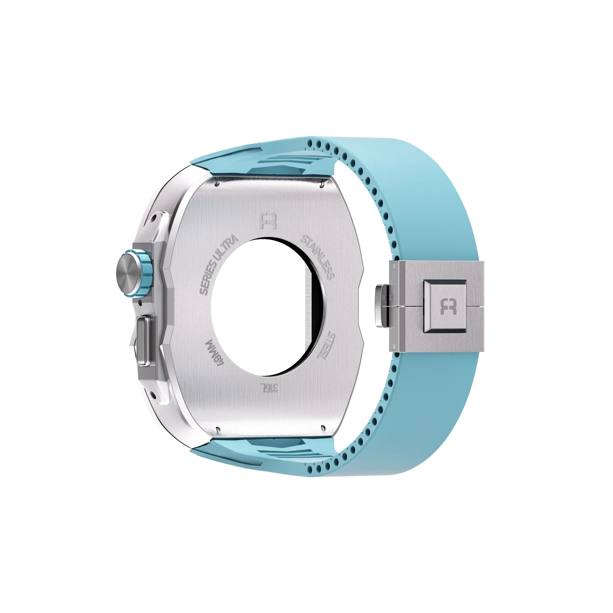 Reqior Apple Watch Ultra Hülle mit integriertem Gummi-Armband (Blau)
