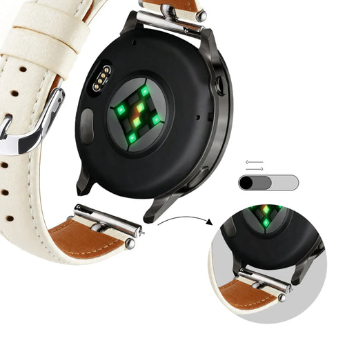 Bandz Amazfit Cheetah 2 Pro Lederarmband 'Bullet' (Weiß)