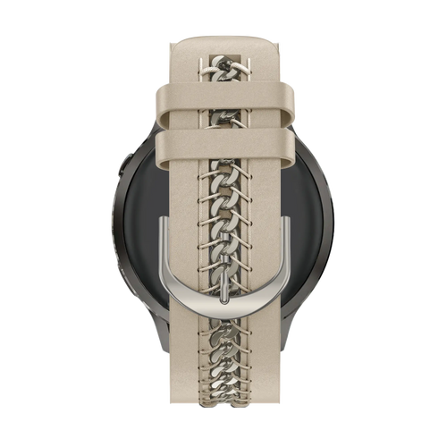 Bandz Samsung Galaxy Watch 4 Classic - 46mm Leather Strap 'Chains' (Beige)