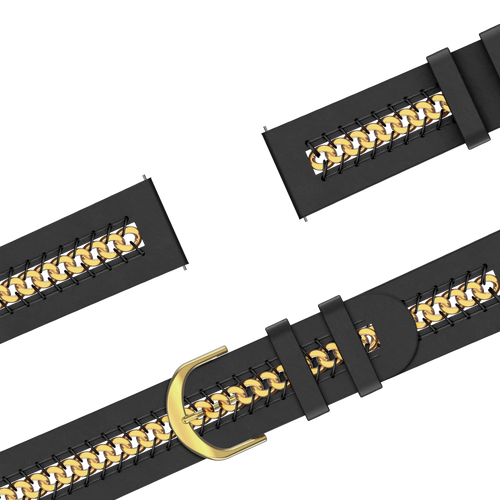 Bandz Samsung Galaxy Watch 6 - 40mm Lederarmband 'Chains' (Schwarz)